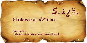 Sinkovics Áron névjegykártya